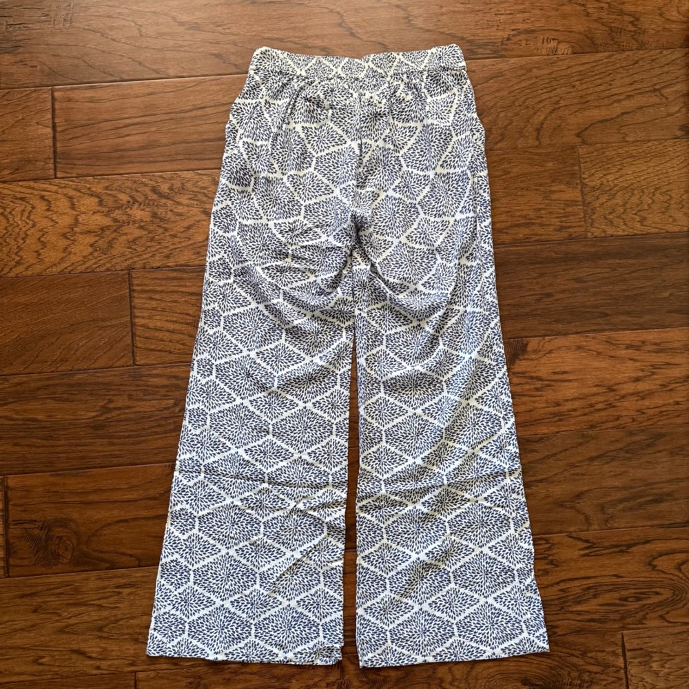 A Pea in the Pod Maternity Pants Rayon Wide Leg Blue White Coastal M - Picture 4 of 14